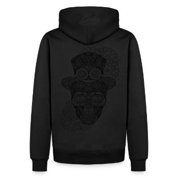 Crâne de mandala Steampunk - Sweat à capuche Premium bio Homme - noir - Dos - Nico (187cm)