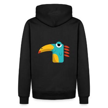 Funny Bird Dino Illustration for Kids - Men’s Premium Organic Hoodie - black - Back - Nico (187cm)