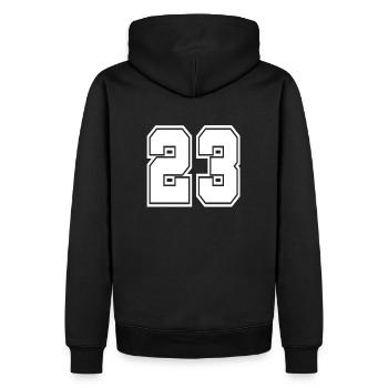 23 Dos numéro de football football numéro de football - Sweat à capuche Premium bio Homme - noir - Dos - Nico (187cm)
