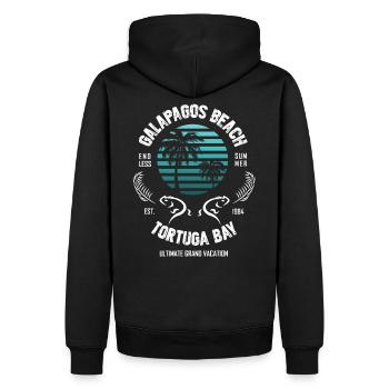 Plage des Galapagos Tortuga Bay 1984 - Sweat à capuche Premium bio Homme - noir - Dos - Nico (187cm)