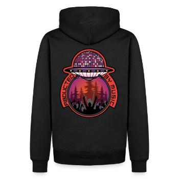 UFO kidnappé par Music EDM Techno Festival - Sweat à capuche Premium bio Homme - noir - Dos - Nico (187cm)