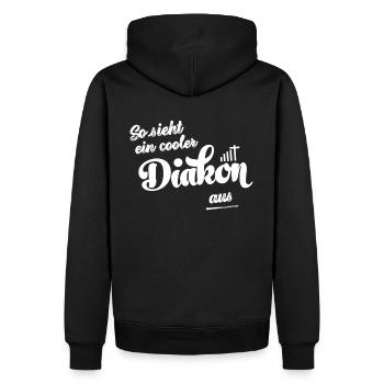 Diakon Diakonie Jesus Glaube Kirche Religion - Männer Premium Bio Hoodie - Schwarz - Hinten - Nico (187cm)