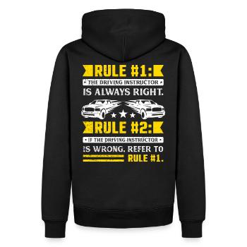 Driving Instructor Rules - Männer Premium Bio Hoodie - Schwarz - Hinten - Nico (187cm)