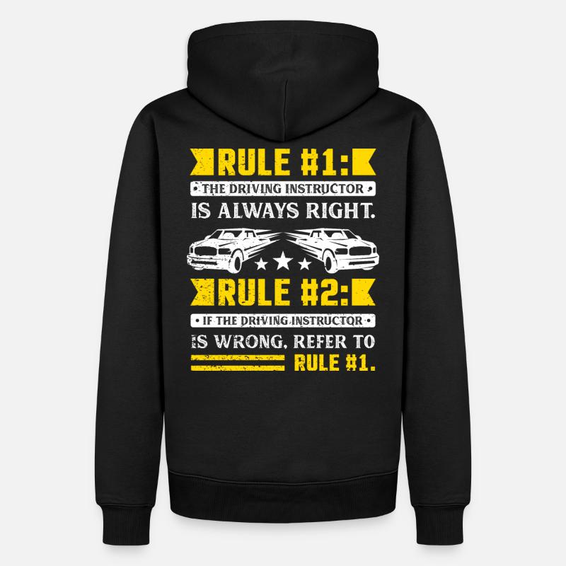 Règles d'instructeur de conduite - Sweat à capuche Premium bio Homme - noir