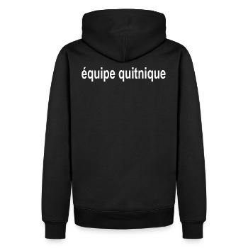 équipe quitnique - Sweat à capuche Premium bio Homme - noir - Dos - Nico (187cm)