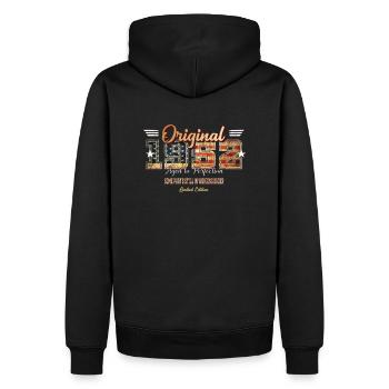 Original 1952 USA cadeau d'anniversaire rétro - Sweat à capuche Premium bio Homme - noir - Dos - Nico (187cm)
