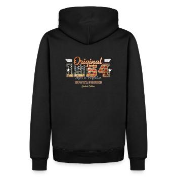 Original 1954 USA gift birthday retro - Men’s Premium Organic Hoodie - black - Back - Nico (187cm)