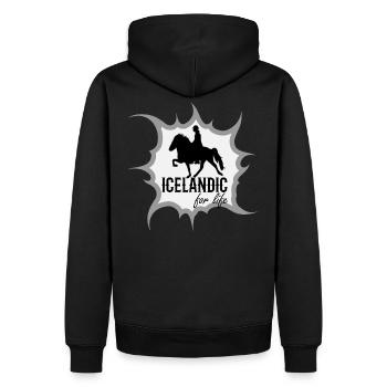 Islandais pour la vie cheval islandais islandais - Sweat à capuche Premium bio Homme - noir - Dos - Nico (187cm)