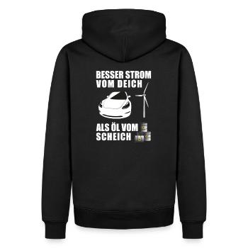 Besser Strom vom Deich Als Öl vom Scheich - - Männer Premium Bio Hoodie - Schwarz - Hinten - Nico (187cm)