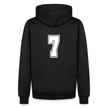 7 Rückennummer Collegestyle Football Fußball - Männer Premium Bio Hoodie - Schwarz - Hinten - Nico (187cm)