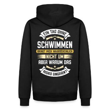 Une journée sans nager ne me tuera pas... - Sweat à capuche Premium bio Homme - noir - Dos - Nico (187cm)
