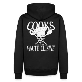 drôle, cuisiner, cuisiniers, tablier, chemise, barbecue - Sweat à capuche Premium bio Homme - noir - Dos - Nico (187cm)