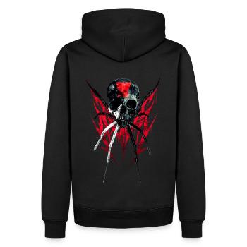 black widow skull - Men’s Premium Organic Hoodie - black - Back - Nico (187cm)