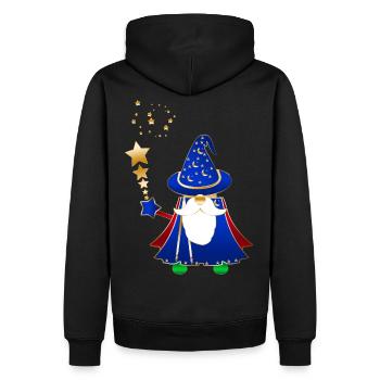 Wizard Wizzy - Men’s Premium Organic Hoodie - black - Back - Nico (187cm)