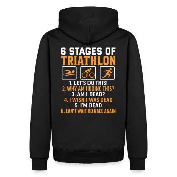 triathlon cadeau triathlon triathlete - Sweat à capuche Premium bio Homme - noir - Dos - Nico (187cm)