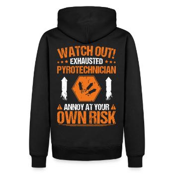 Pyrotechniciens Pyrotechnie Pyrotechnician - Sweat à capuche Premium bio Homme - noir - Dos - Nico (187cm)
