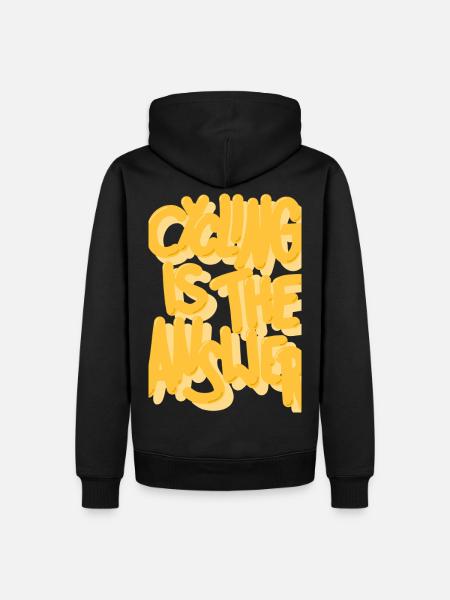 Cycling is the answer yellow - Men’s Premium Organic Hoodie - black