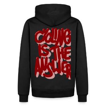Le vélo est la réponse au bourgogne - Sweat à capuche Premium bio Homme - noir - Dos - Nico (187cm)