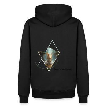 Hybride lion-licorne - Sweat à capuche Premium bio Homme - noir - Dos - Nico (187cm)