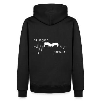 Vaches d'hérens eringer power - Sweat à capuche Premium bio Homme - noir - Dos - Nico (187cm)