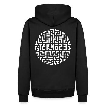 Tekno 23 - Sweat à capuche Premium bio Homme - noir - Dos - Nico (187cm)