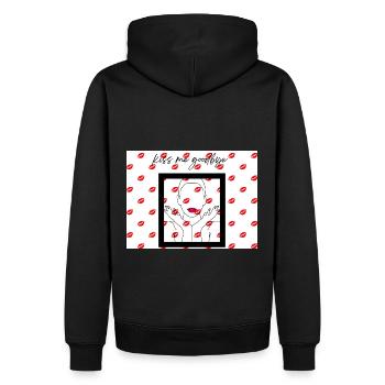 kiss me goodbye - Men’s Premium Organic Hoodie - black - Back - Nico (187cm)