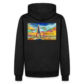 Cuxhaven Kugelbake - Männer Premium Bio Hoodie - Schwarz - Hinten - Nico (187cm)