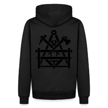 Betonbauer Handwerk - Männer Premium Bio Hoodie - Schwarz - Hinten - Nico (187cm)