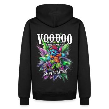 VooDoo "Manipulators" - Skater - Männer Premium Bio Hoodie - Schwarz - Hinten - Nico (187cm)