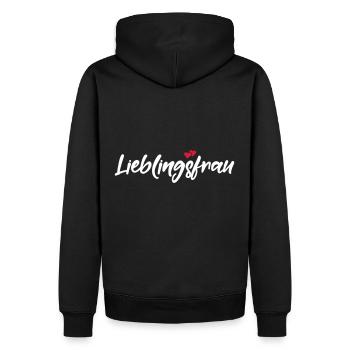 Lieblingsfrau beste Frau Ehefrau Spruch Geschenk - Männer Premium Bio Hoodie - Schwarz - Hinten - Nico (187cm)