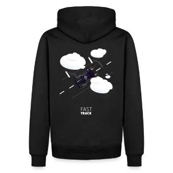 Fast Track Partie 1 - Sweat à capuche Premium bio Homme - noir - Dos - Nico (187cm)