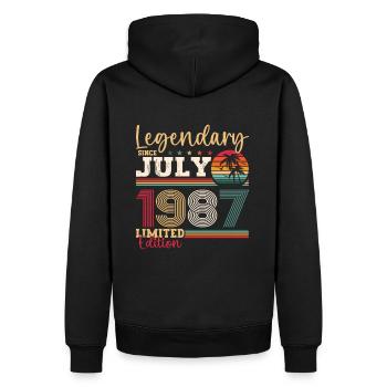 Légendaire Juillet 1987 35e anniversaire Cadeau Hommes - Sweat à capuche Premium bio Homme - noir - Dos - Nico (187cm)