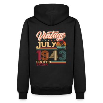 Millésime Juillet 1943 79ème anniversaire Hommes 79 ans - Sweat à capuche Premium bio Homme - noir - Dos - Nico (187cm)