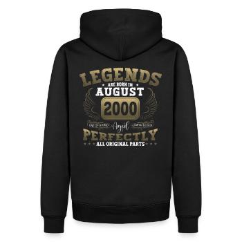 Légende août 2000 22e anniversaire cadeau messieurs - Sweat à capuche Premium bio Homme - noir - Dos - Nico (187cm)