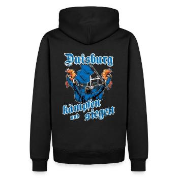Duisburg kämpfen und siegen - Männer Premium Bio Hoodie - Schwarz - Hinten - Nico (187cm)