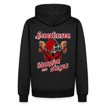 Leverkusen kämpfen und siegen - Männer Premium Bio Hoodie - Schwarz - Hinten - Nico (187cm)