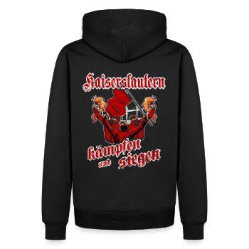 Kaiserslautern kämpfen und siegen - Männer Premium Bio Hoodie - Schwarz - Hinten - Nico (187cm)
