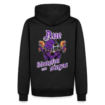 Aue kämpfen und siegen - Männer Premium Bio Hoodie - Schwarz - Hinten - Nico (187cm)