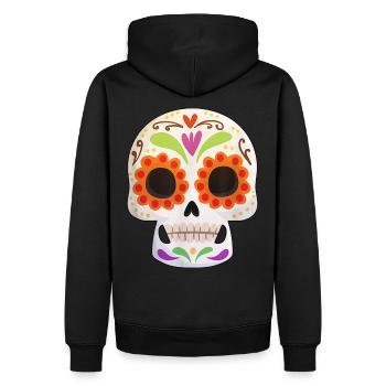 Day of the Dead Dia De Los Muertos Skull Gift - Men’s Premium Organic Hoodie - black - Back - Nico (187cm)