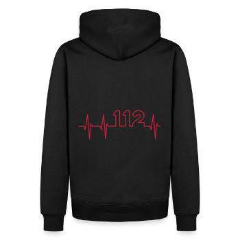 ECG et 112 - Sweat à capuche Premium bio Homme - noir - Dos - Nico (187cm)