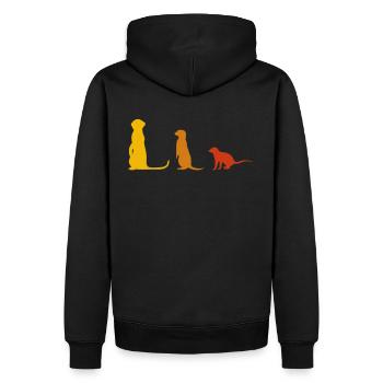 3 süße Nagetiere Erdmännchen Wiesel Frettchen - Männer Premium Bio Hoodie - Schwarz - Hinten - Nico (187cm)