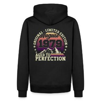Original Août 1979 43e anniversaire Cadeau amusant - Sweat à capuche Premium bio Homme - noir - Dos - Nico (187cm)