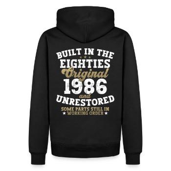 Built in the eighties 1986 36. Geburtstag Herren - Männer Premium Bio Hoodie - Schwarz - Hinten - Nico (187cm)