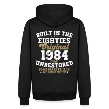 Built in the eighties 1984 38. Geburtstag Herren - Männer Premium Bio Hoodie - Schwarz - Hinten - Nico (187cm)