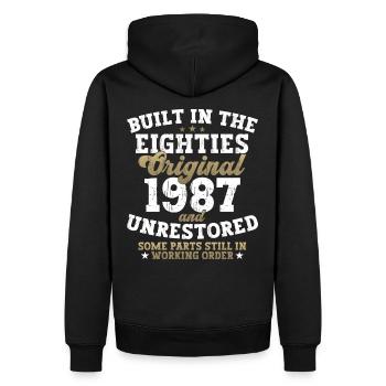 Built in the eighties 1987 35. Geburtstag Herren - Männer Premium Bio Hoodie - Schwarz - Hinten - Nico (187cm)