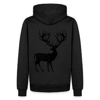 Silhouette des Hirschstammes - Männer Premium Bio Hoodie - Schwarz - Hinten - Nico (187cm)