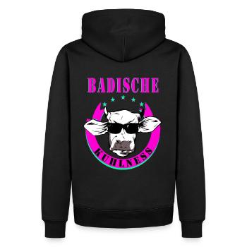 Badisch Kuhlness Badner - Männer Premium Bio Hoodie - Schwarz - Hinten - Nico (187cm)