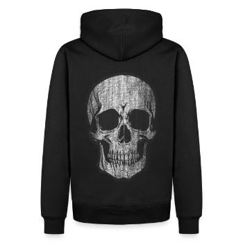 Totenkopf Knochen Schädel Kopf Pirat - Männer Premium Bio Hoodie - Schwarz - Hinten - Nico (187cm)