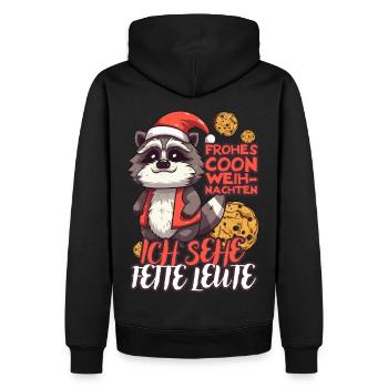 Ich Sehe Fette Leute - Männer Premium Bio Hoodie - Schwarz - Hinten - Nico (187cm)