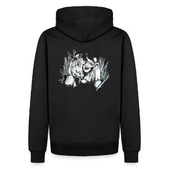Vache d'hérens, eringer - Sweat à capuche Premium bio Homme - noir - Dos - Nico (187cm)
